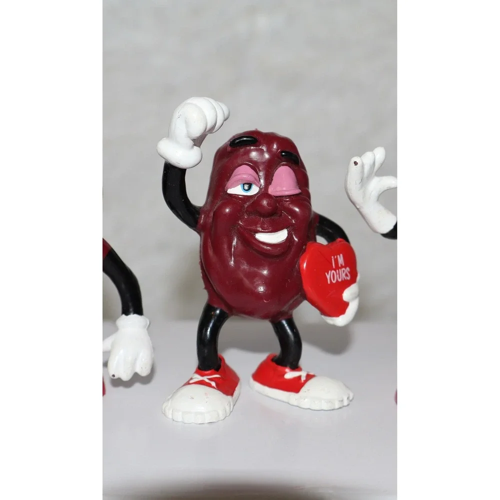 Vintage California Raisins PVC Figures Set of 5 Valentine Heart Singer 1980s